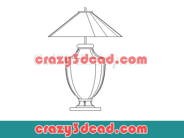 Large bottle table lamp CAD blocks